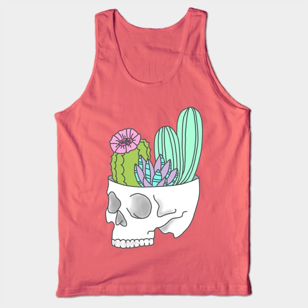 Skull succulent feminist skeleton cactus southwest girly tumblr pastel print Tank Top by bigkidult